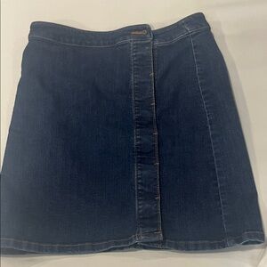 LOFT Dark Blue Denim Midi Skirt